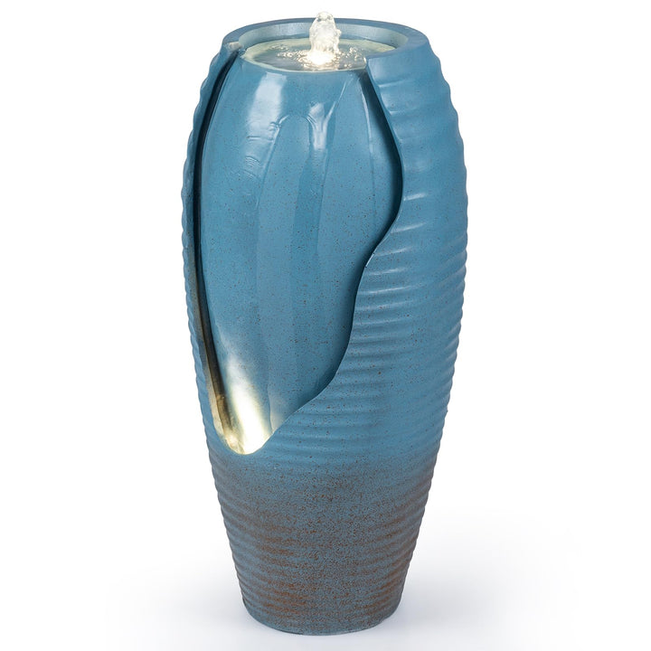 Giantex 32" Outdoor Jar Water Fountain with LED Lights
