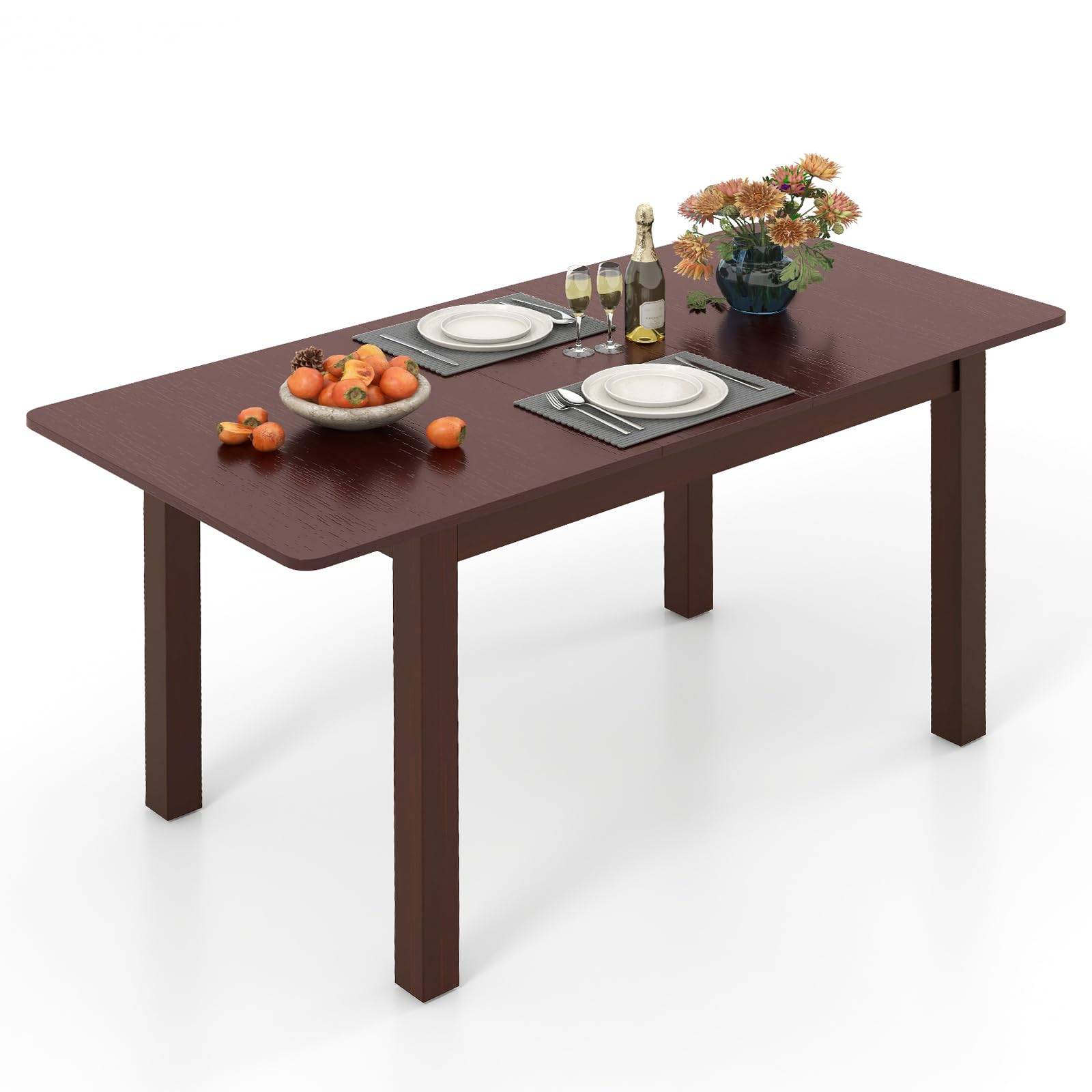 Giantex Extendable Dining Table for 4, 60" Folding Kitchen Table