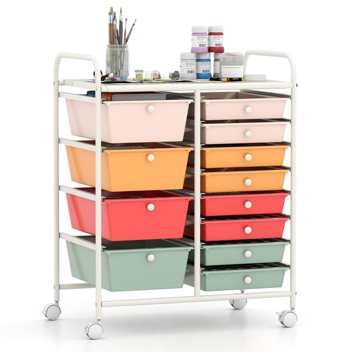 Giantex 12 Drawer Rolling Cart with Drawers Storage Organizer Cart