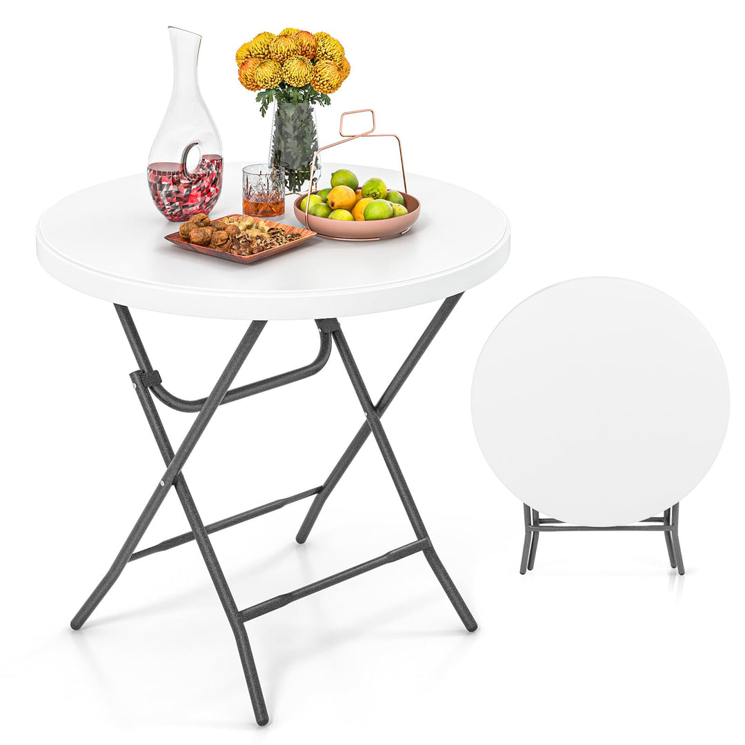 Giantex 32” Round Folding Table, HDPE Foldable Card Table for Party Wedding Event Picnic Commercial Banquet