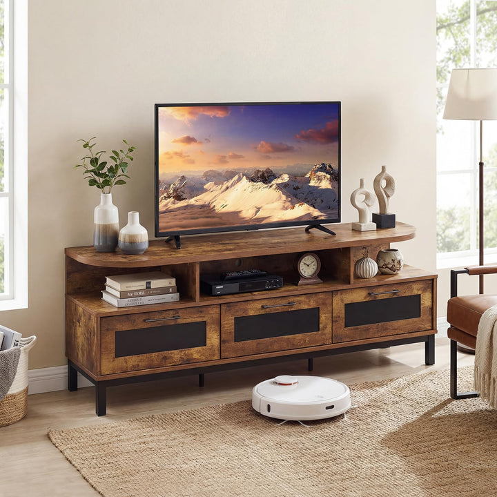 Giantex TV Stand for TVs up to 75" Entertainment Center with 3 Storage Drawers and Open Shelves