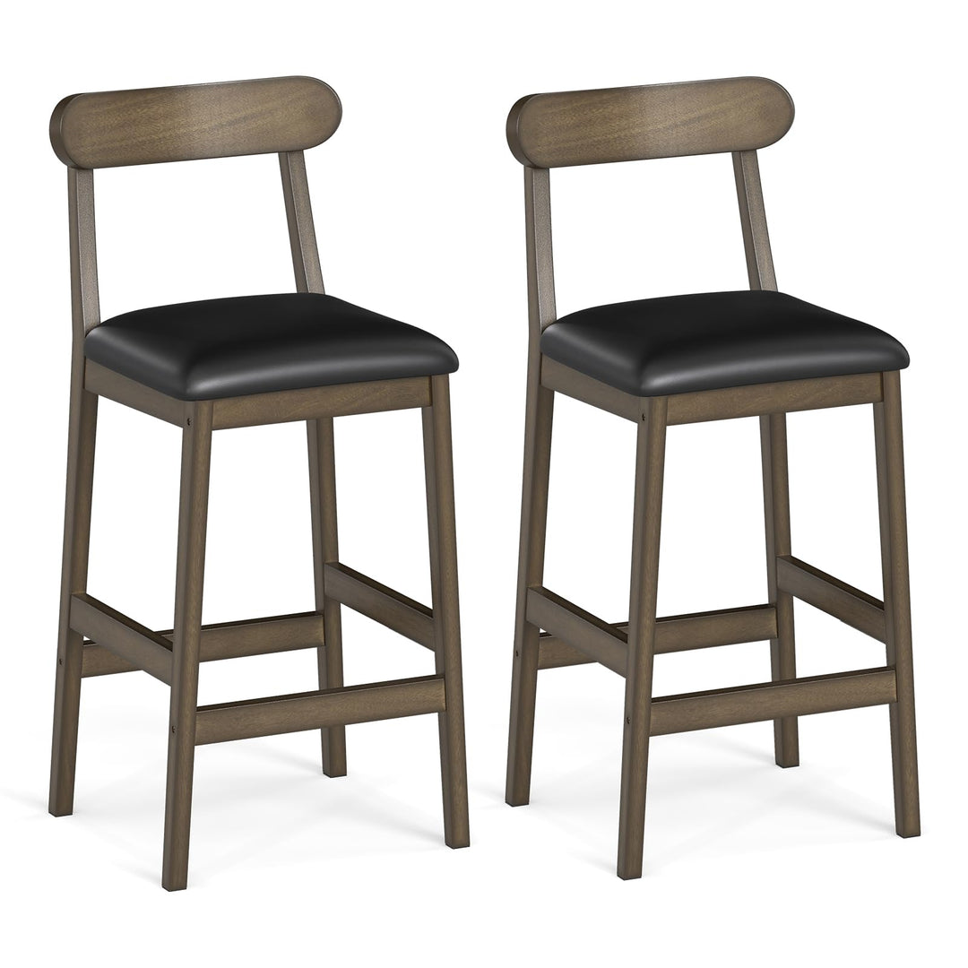 Giantex Farmhouse Bar Stools Set of 2/4 with Rubber Wood Legs for Kitchen