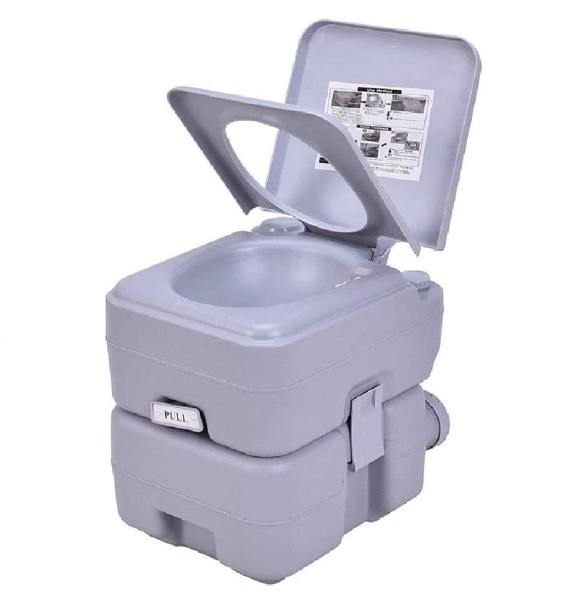 Portable Toilet 5.3 Gallon with T-Shaped Flush System