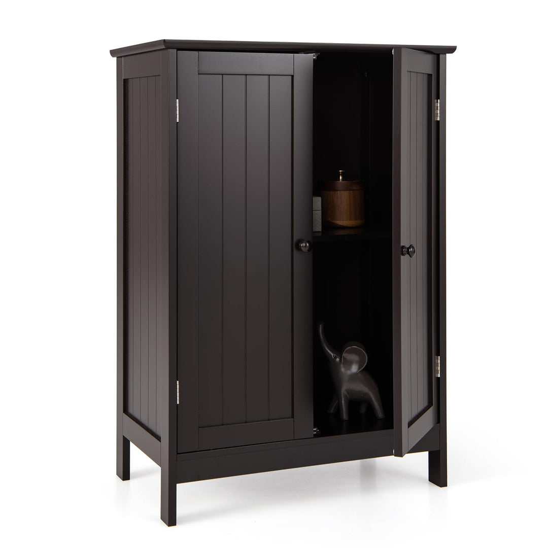 Giantex Storage Cabinet with Doors and Shelves - Freestanding Storage Organizer with Anti-Tipping Device