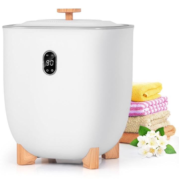 Giantex 25L Towel Warmer Bucket - Electric Towel Heater for Bathroom, 2 Temperature Settings, 20-60 Timer