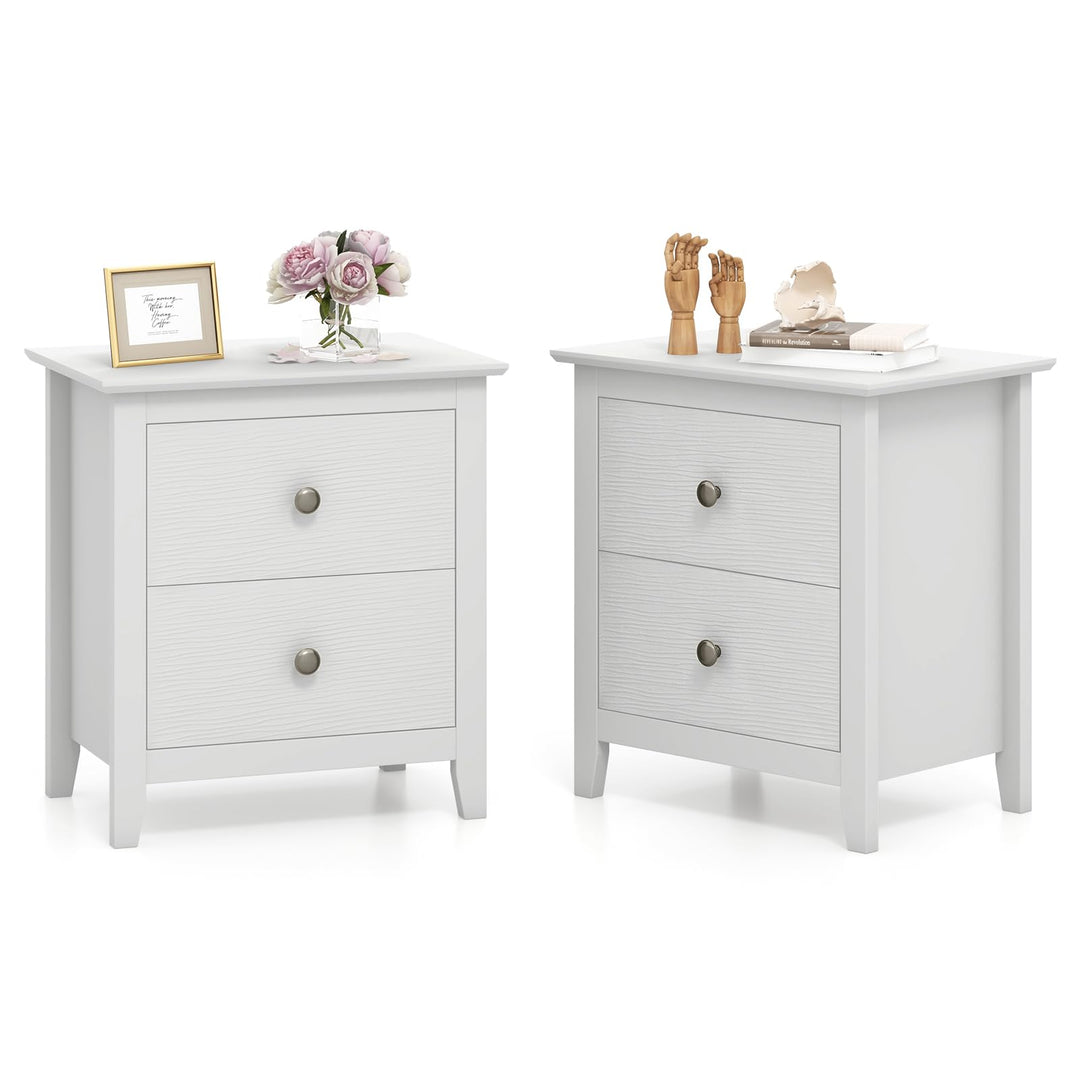 Giantex White and Black Nightstand