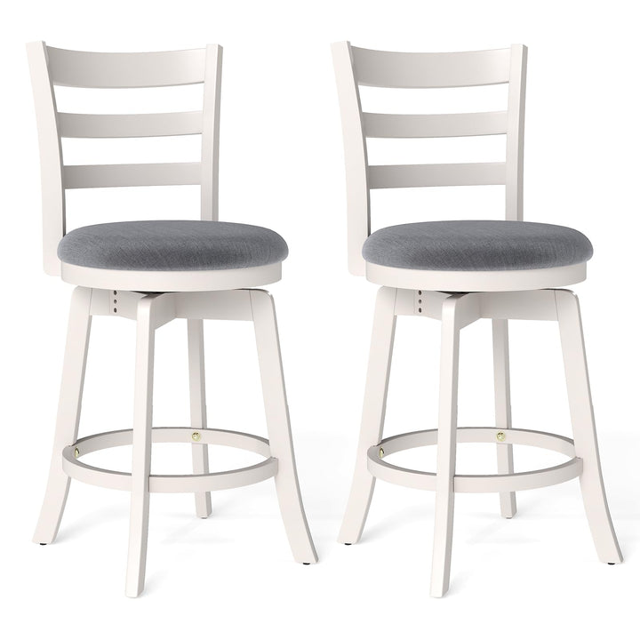 Giantex 25" Counter Height Stools Set of 2/4 with Fabric Upholstered Seat