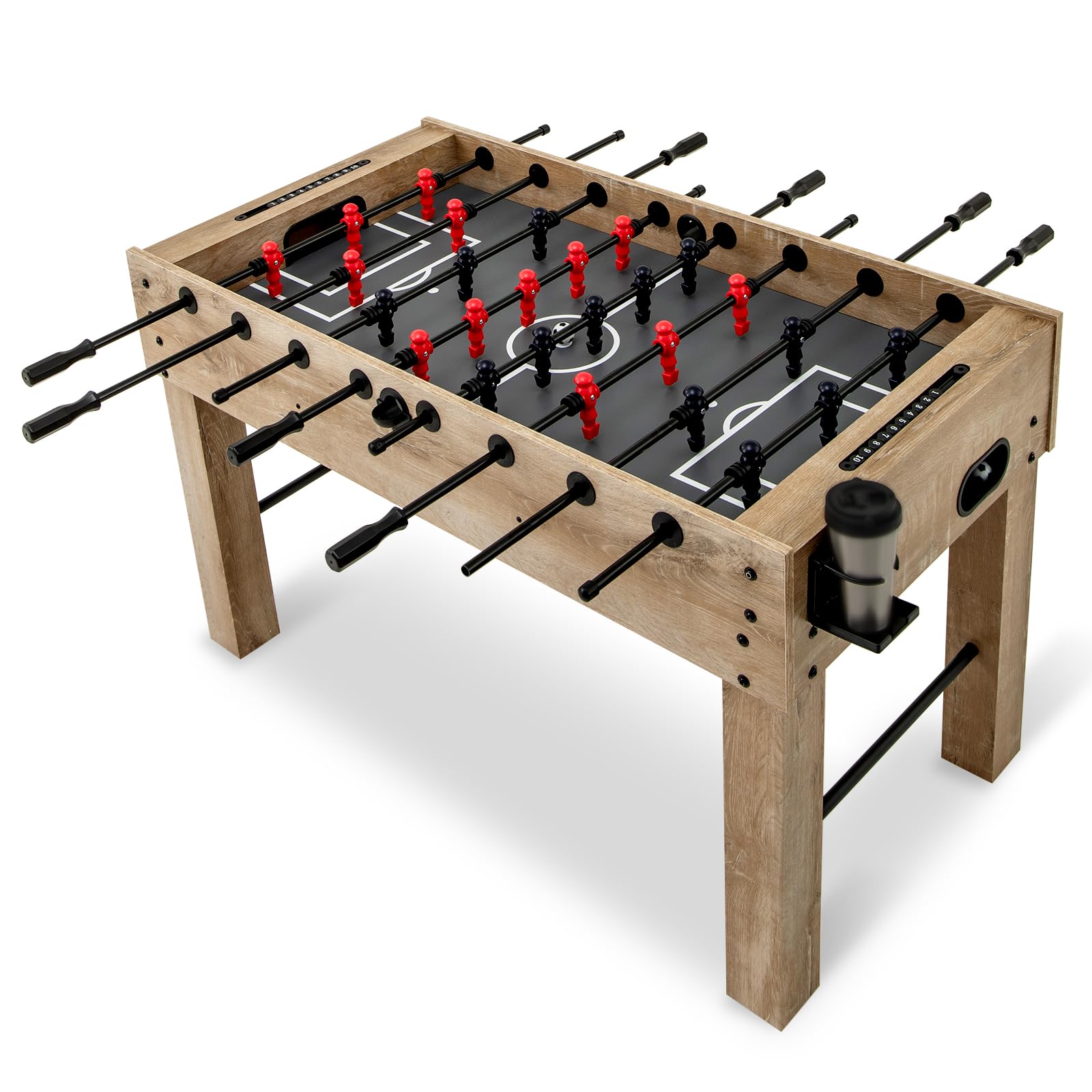 Giantex 54-Inch Foosball Table - Full Size Soccer Game Table With 2 Balls & Cup Holders For Game Room, Family, Parties