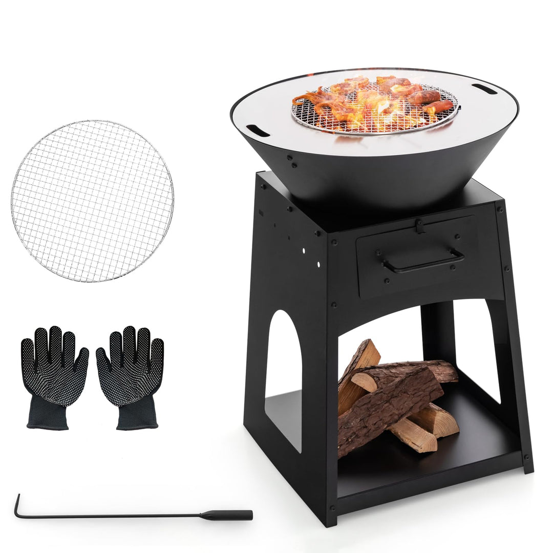 Giantex Outdoor Fire Pit with Grill