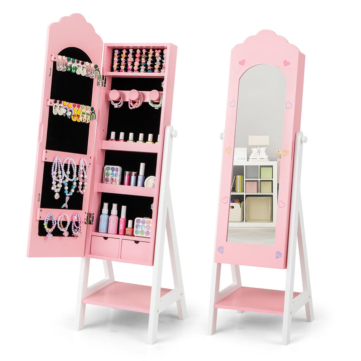 CHARMAID Kids Jewelry Organizer with Full Length Mirror