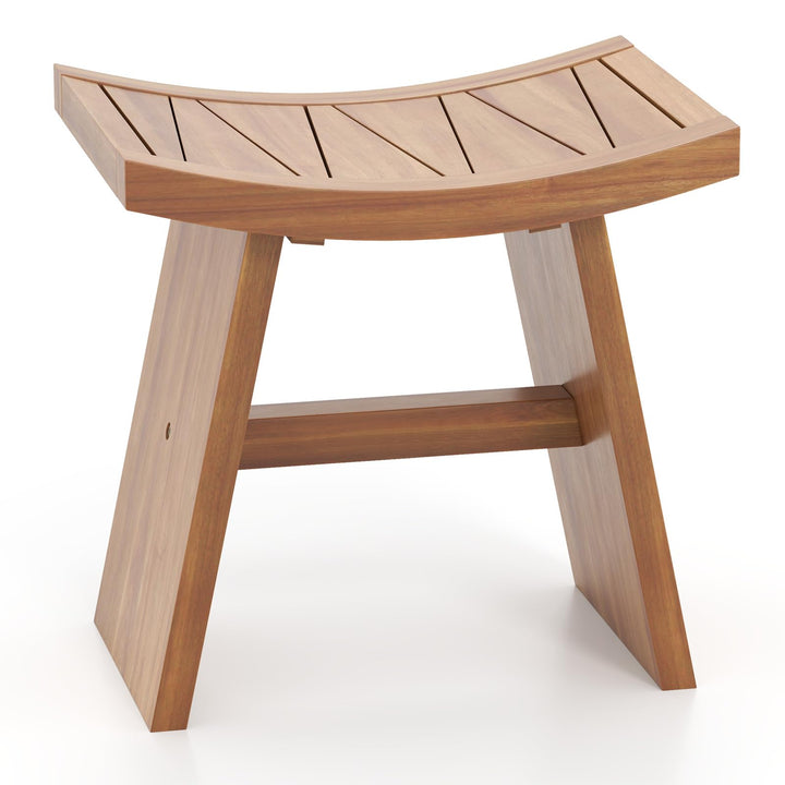 18" x 13" x 17.5" Waterproof Shower Stool with Curved Seat for Inside Shower