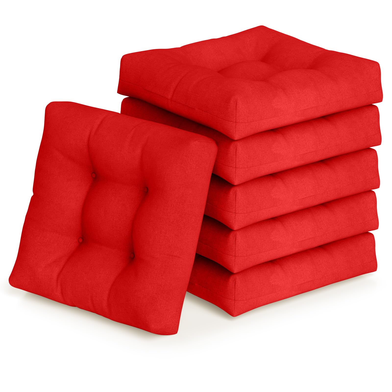 Giantex 2/4/6 Pack Tufted Patio Cushions 4 Inch Thick Outdoor Chair Pads