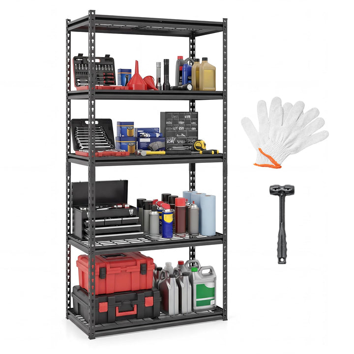 Giantex 5-Tier Metal Storage Shelves(1/2/3/4,36" L x 18" W x 72" H)