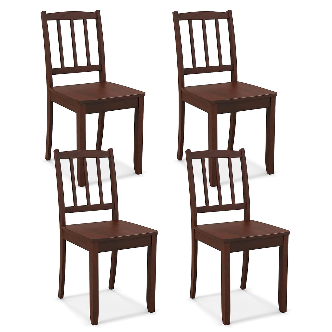 Giantex Farmhouse Dining Chairs Set of 2/4, Modern Kitchen Chairs w/Rubber Wood Legs & Curved Backrest