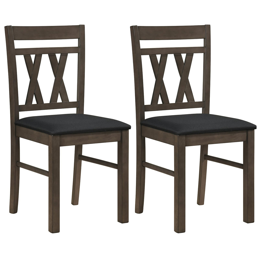 Giantex Wood Dining Chairs Set of 2/4 Linen Style Upholstered Kitchen Chairs with Dual X-Shaped Back