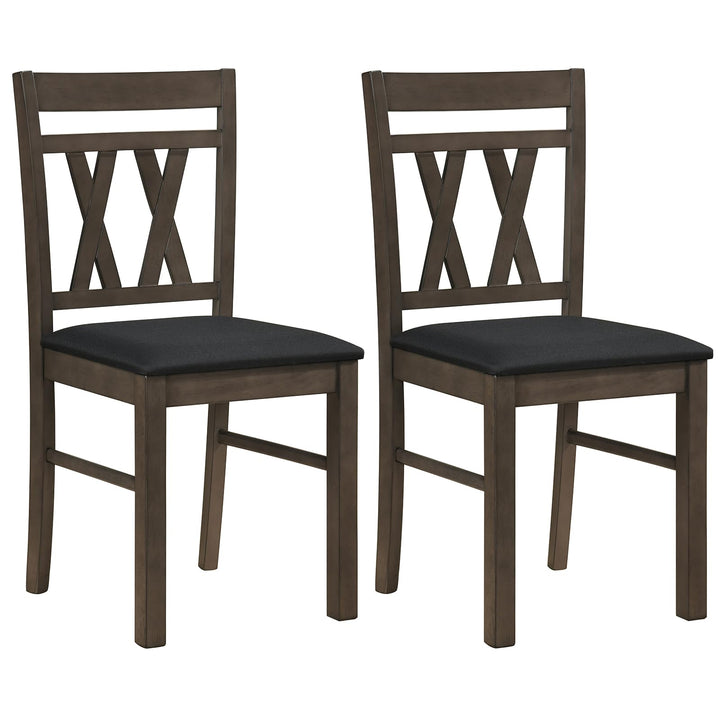 Giantex Wood Dining Chairs Set of 2/4 Linen Style Upholstered Kitchen Chairs with Dual X-Shaped Back