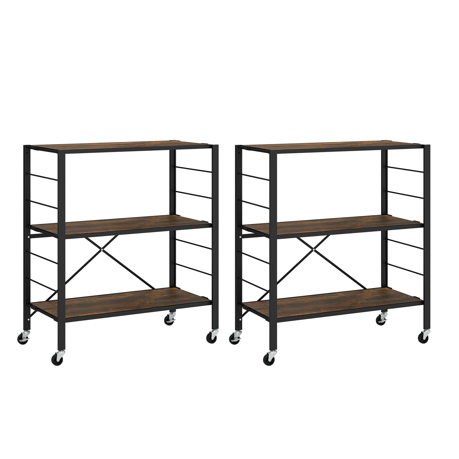 Giantex Folding Bookshelf with Wheels