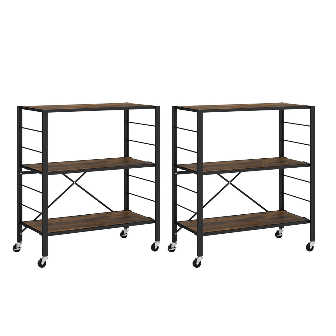 Giantex Folding Bookshelf with Wheels