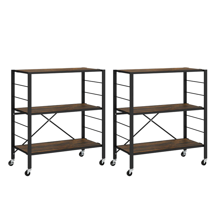 Giantex Folding Bookshelf with Wheels