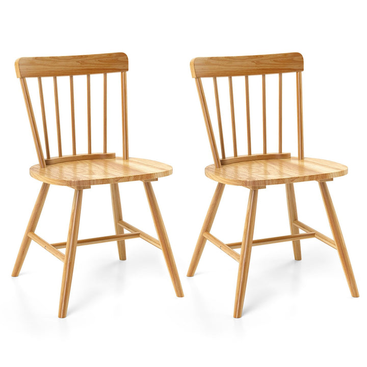 Giantex Windsor Dining Chairs Set of 2/4, Farmhouse Kitchen Chairs w/Rubber Wood Frame, Elegant Hollowed Backrest