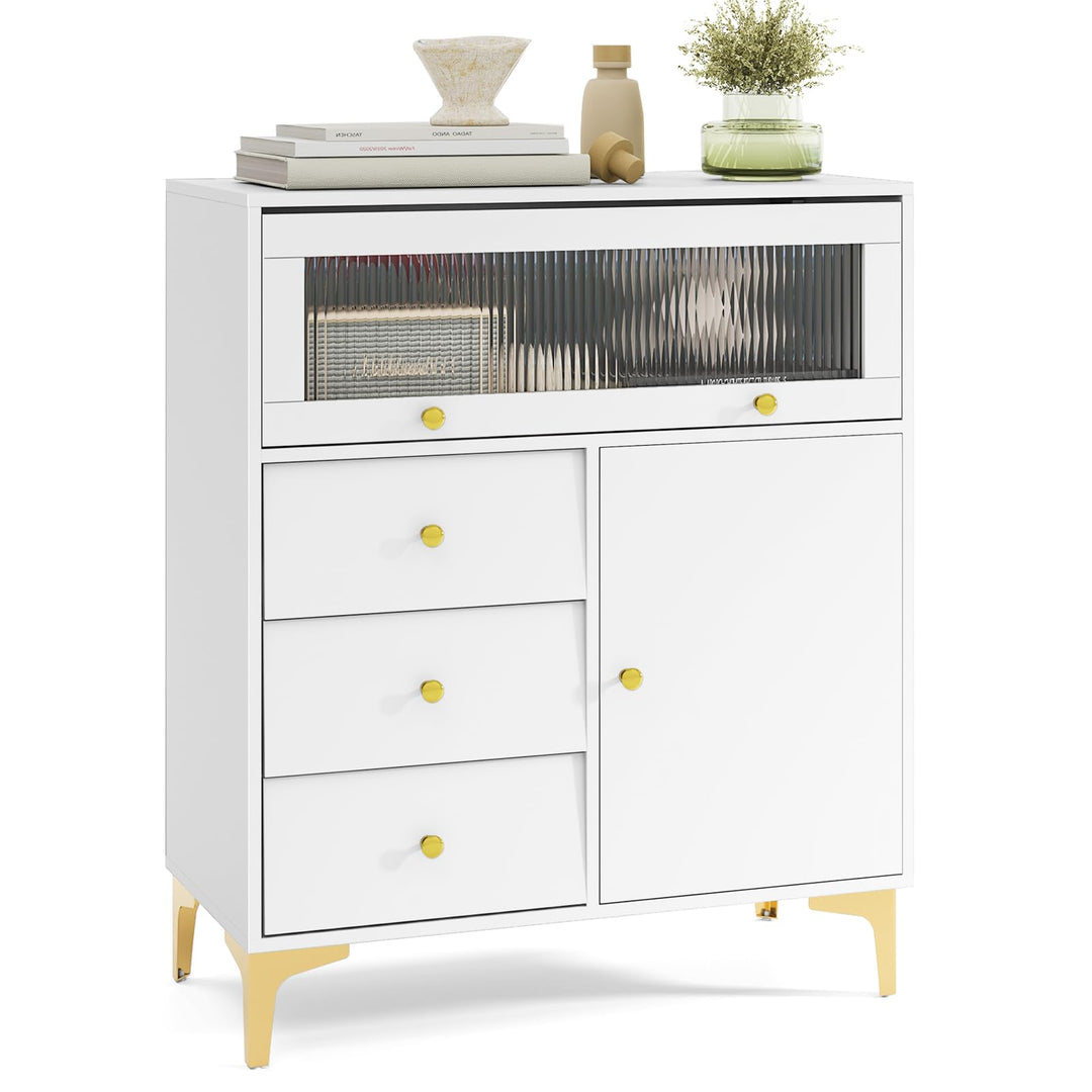 Giantex 3-Drawer Modern Storage Cabinet with 2 Doors