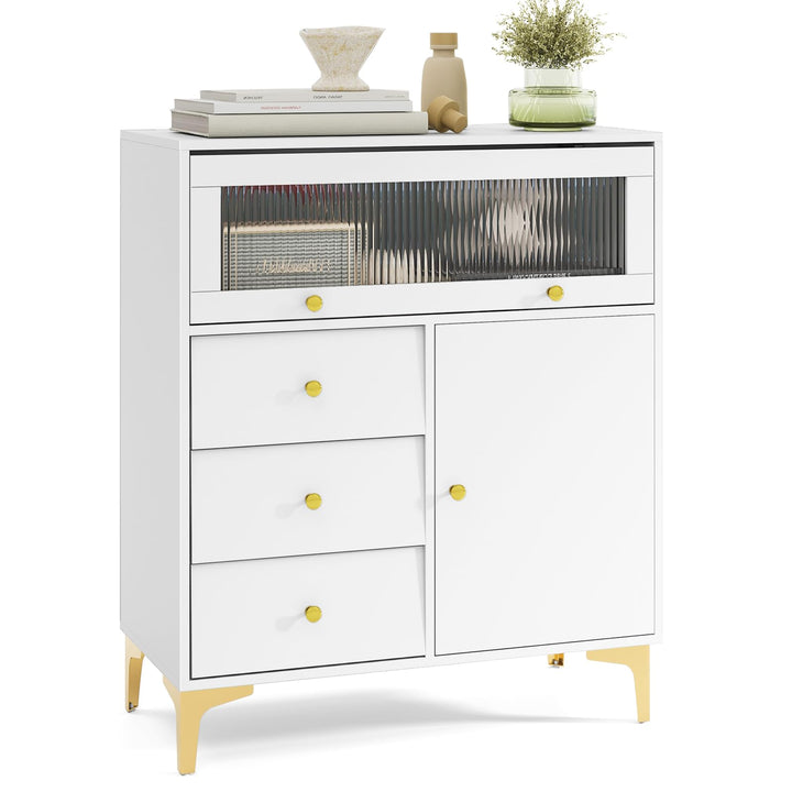Giantex 3-Drawer Modern Storage Cabinet with 2 Doors