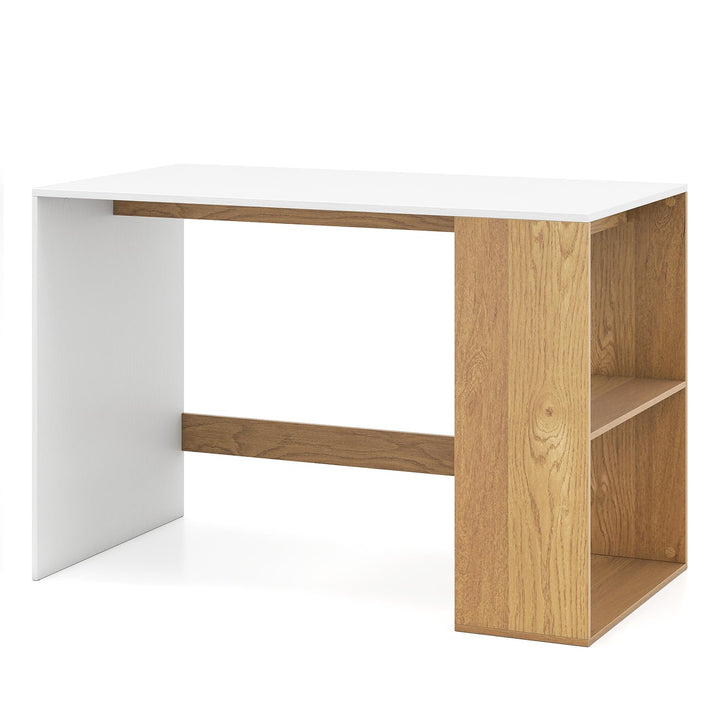 Giantex 44 Inch Wooden Computer Desk with Bookshelf for Small Space