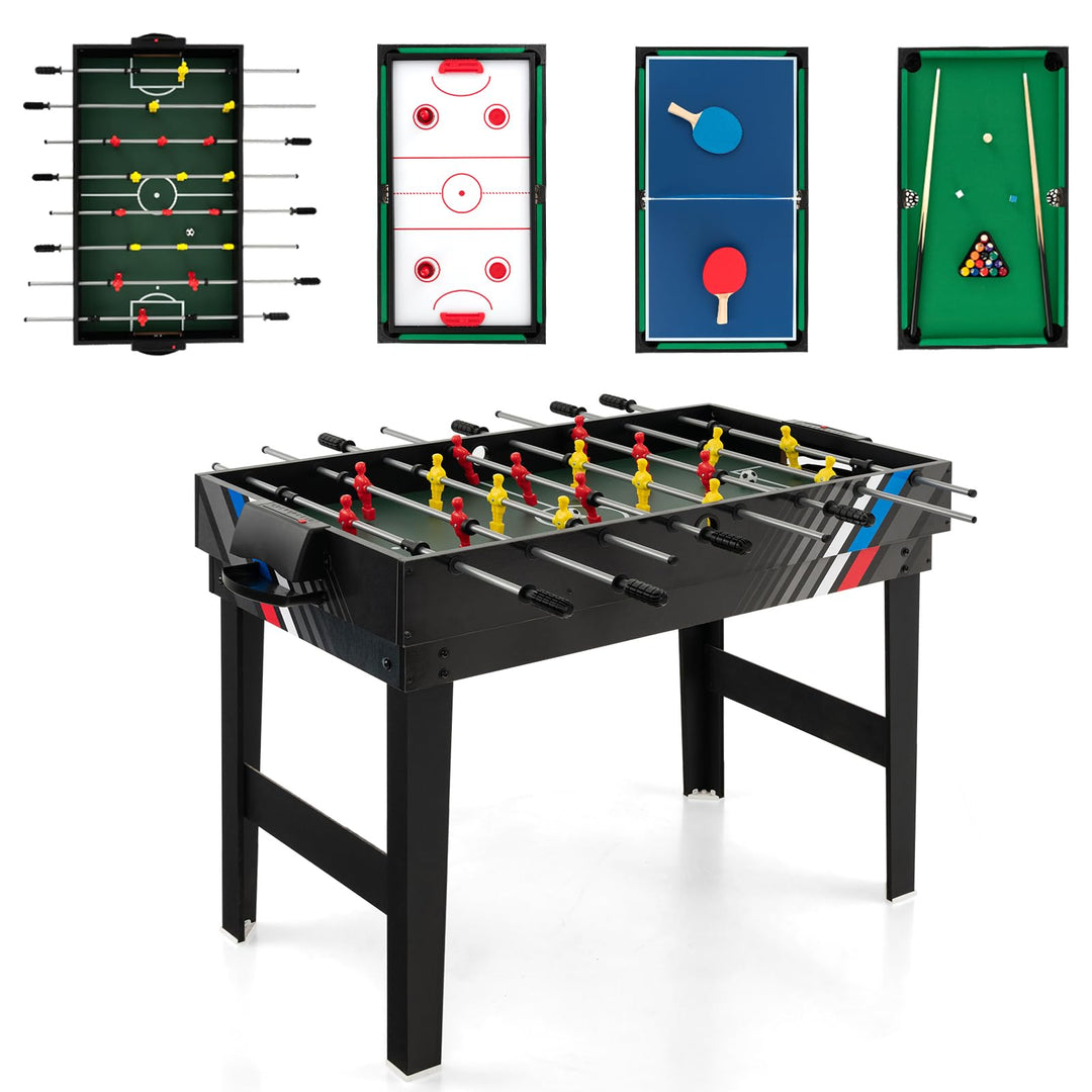 Giantex 4-in-1 Multi Game Table, 49 Inch Combination Game Tables with Adult Size Foosball Table