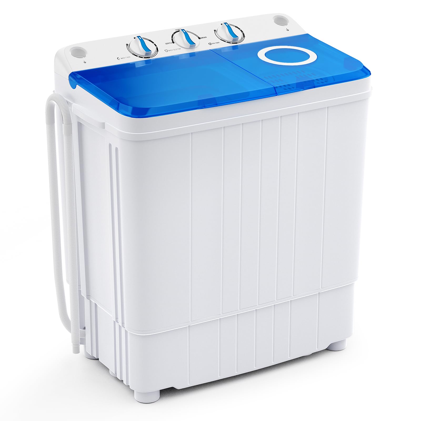 Giantex Portable Washing Machine, 17.6lbs Compact Portable Washer Twin Tub Combo with Pump Drain