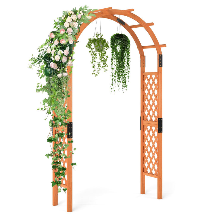 Giantex 7.7FT Wooden Garden Arbor Trellis