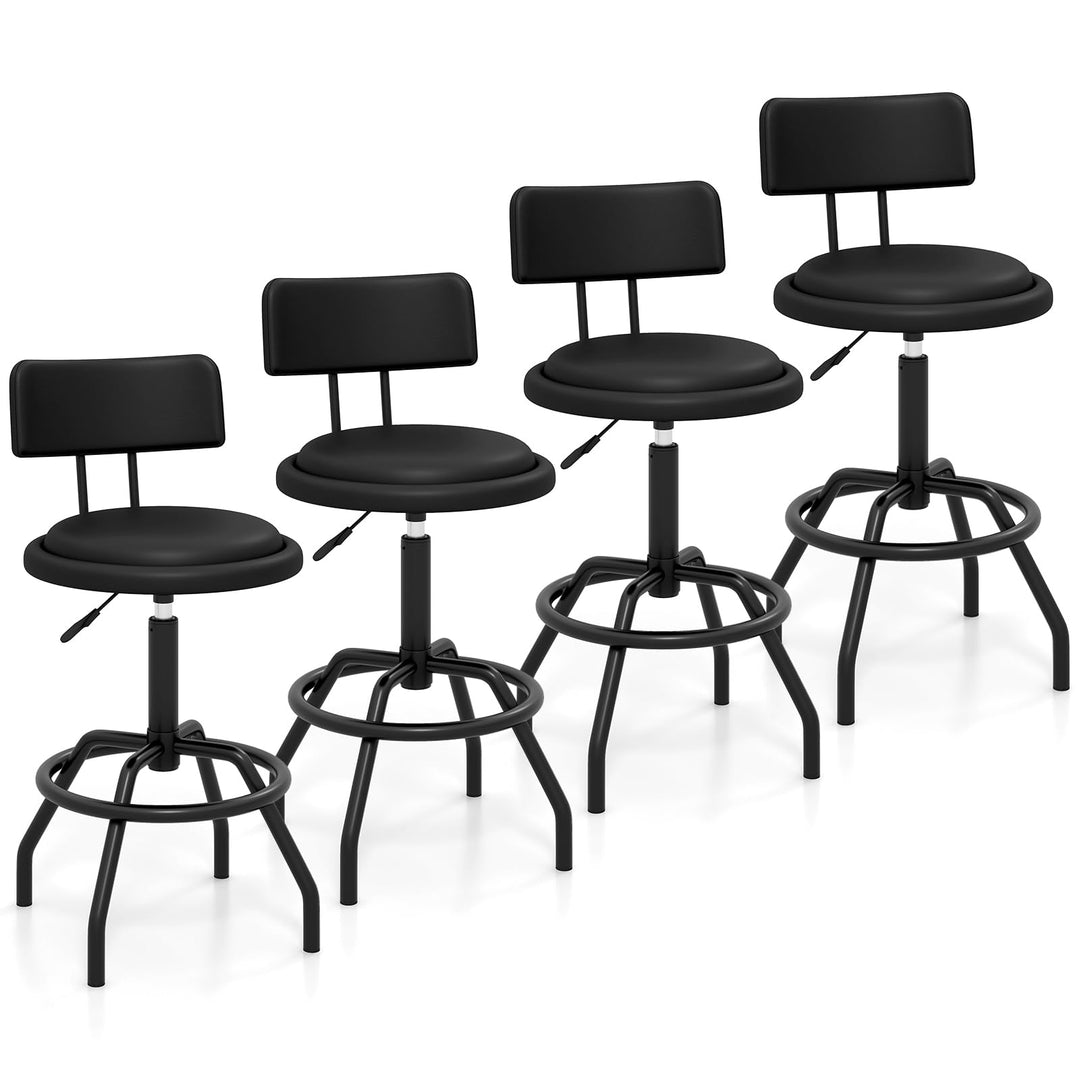 Giantex Swivel Bar Stools Set of 1/2/3/4, 24.5"-29" Height Adjustable Counter Height Chairs w/Back