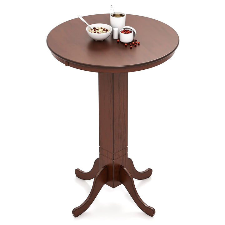 Giantex 30” Round Bar Table, Dining Table with Rubber Wood Frame