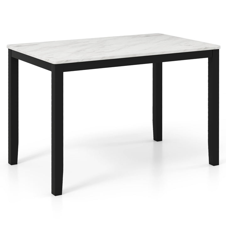 Giantex Dining Table for 4 People, 45" Rectangular Mid Century Kitchen Table with Faux Marble Tabletop