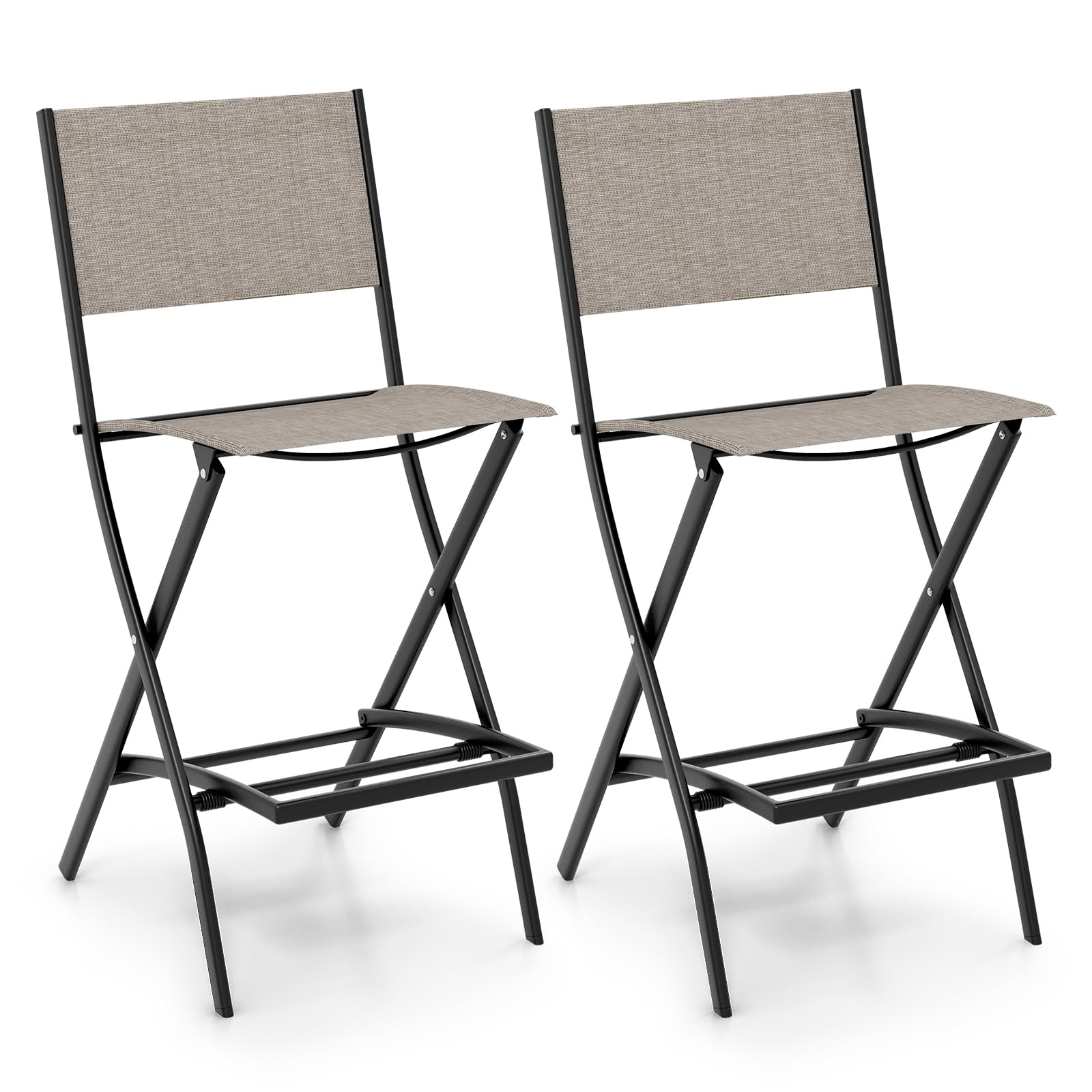 Giantex Folding Patio Bar Chairs Set of 6