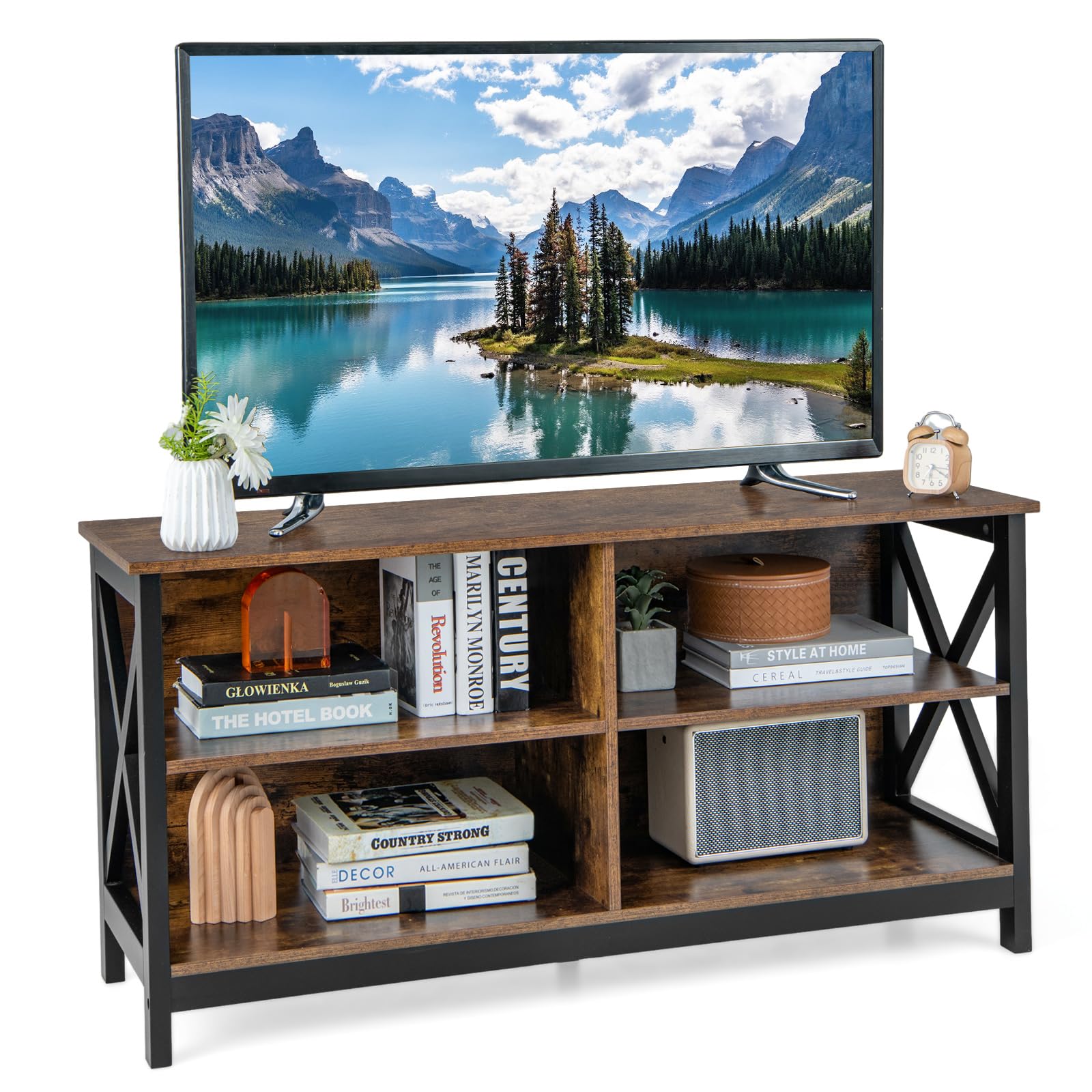 Giantex TV Stands for Living Room - 3-Tier Media Console Table with Storage Shelves