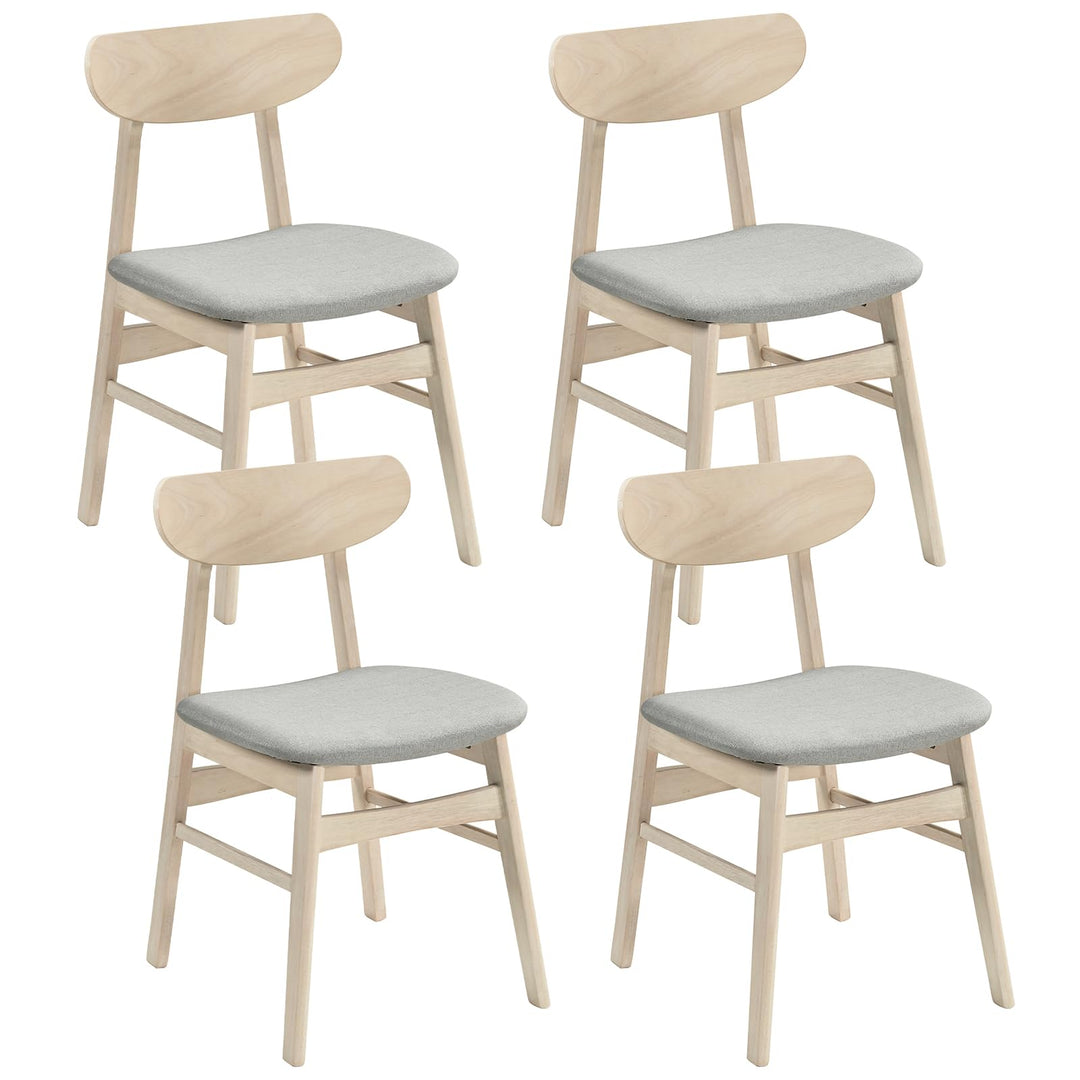 Giantex Wooden Dining Chairs Set of 2/4 Upholstered Kitchen Chairs with Rubber Wood Legs