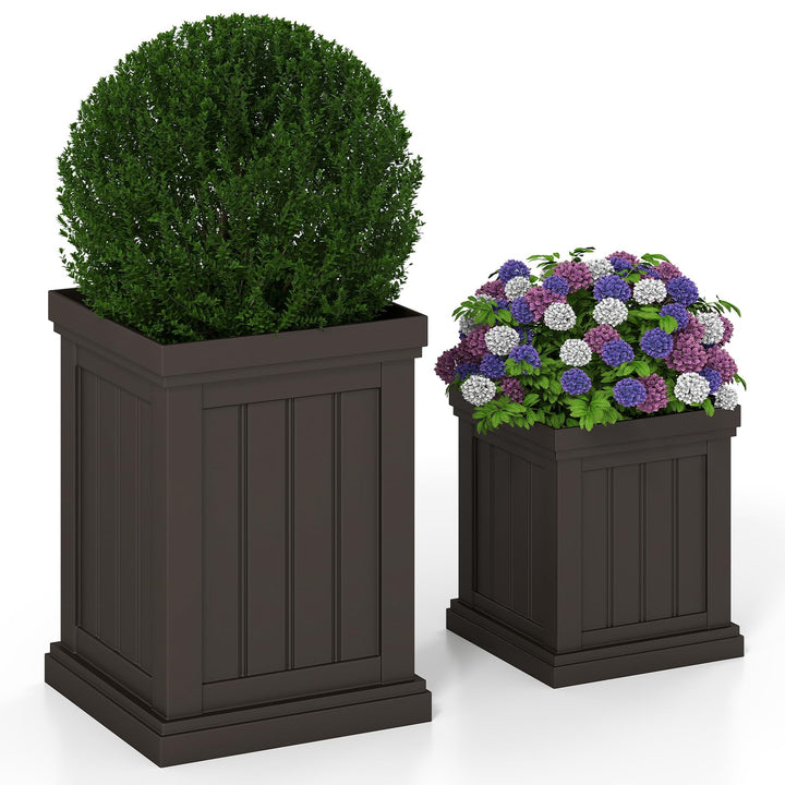 Giantex 19" Large & 13” Small Flower Pots with Drainage Holes & Nesting Design
