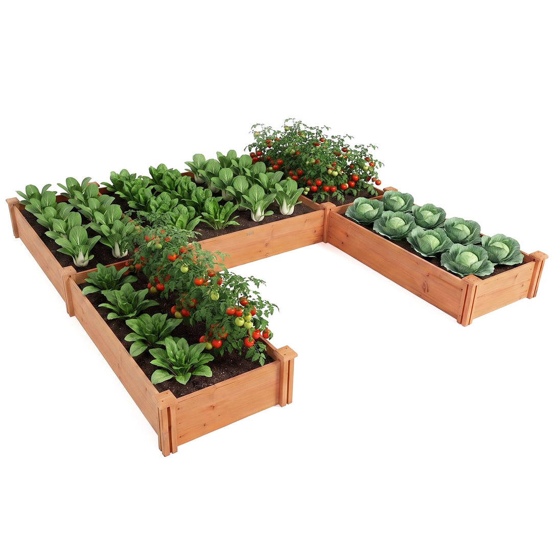 GIANTEX U-Shaped Raised Garden Bed with Open Bottom For Vegetables