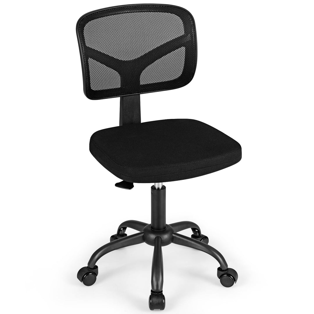 Giantex Armless Kids Desk Chair | Rolling Study Chair with Wheels &amp; Adjustable Height