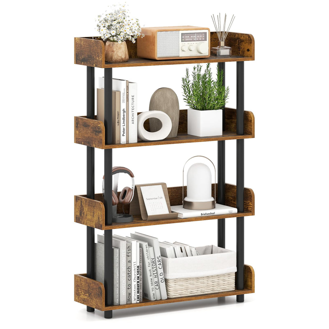 Giantex 4-Tier Freestanding Bookcase with Anti-Tipping Kit | 4 Shelf Bookcase for Living Room Bedroom Study
