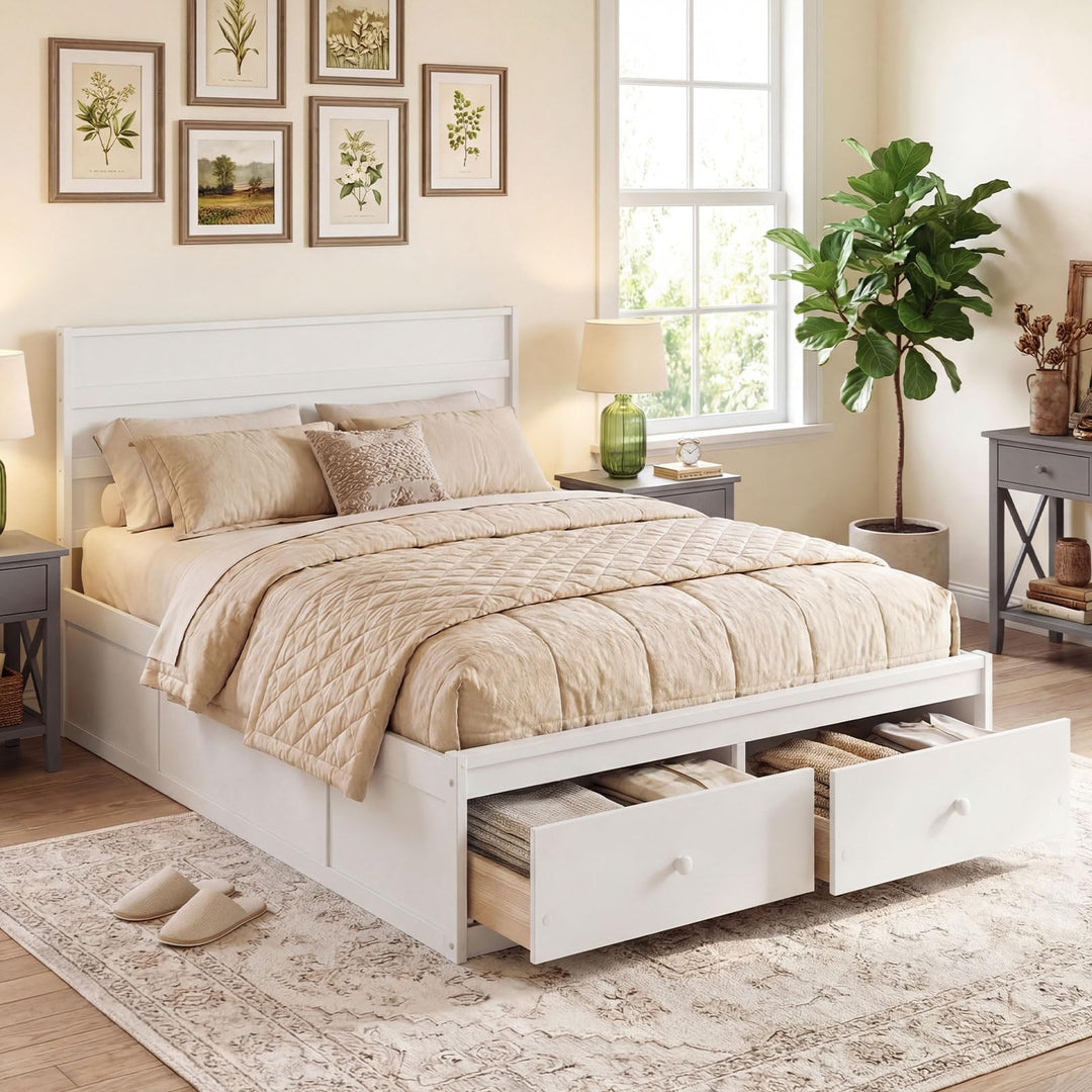 Giantex Bed Frame with Storage Drawers