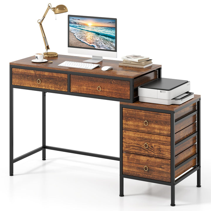 Giantex 51" Home Office Computer Desk w/ 5 Drawers