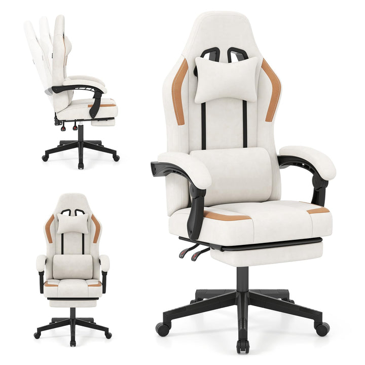 Giantex Gaming Chair | Ergonomic Video Game Chair w/Footrest, Lumbar Support