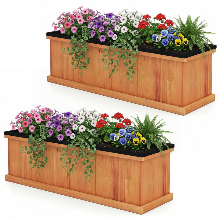 Giantex Outdoor Raised Garden Bed Set of 1/2 (40” x 13” x 12”)