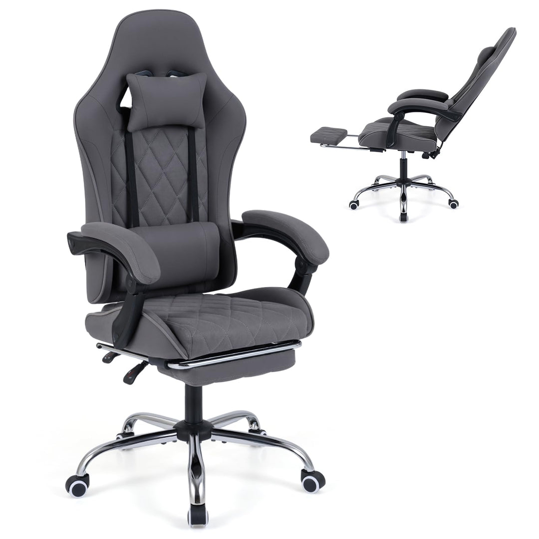 Giantex Gaming Chair Height Adjustable Computer Chair with Headrest and Lumbar Support