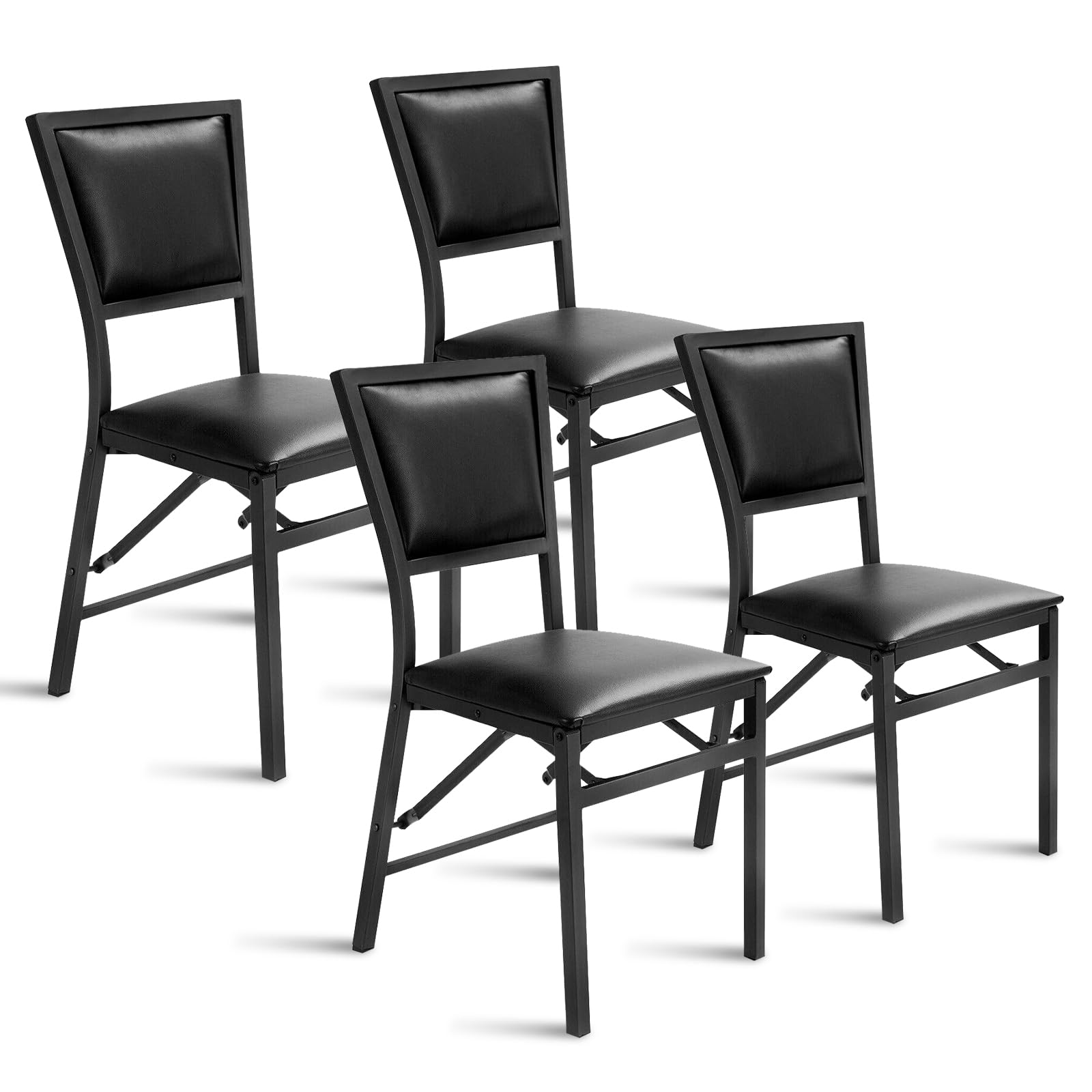 Metal Folding Chair Dining Chairs Home Restaurant Furniture - Giantex