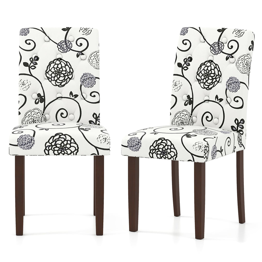 Giantex Tufted Dining Chairs Set of 2/4 Upholstered Kitchen Chairs w/Padded Seat & High Backrest