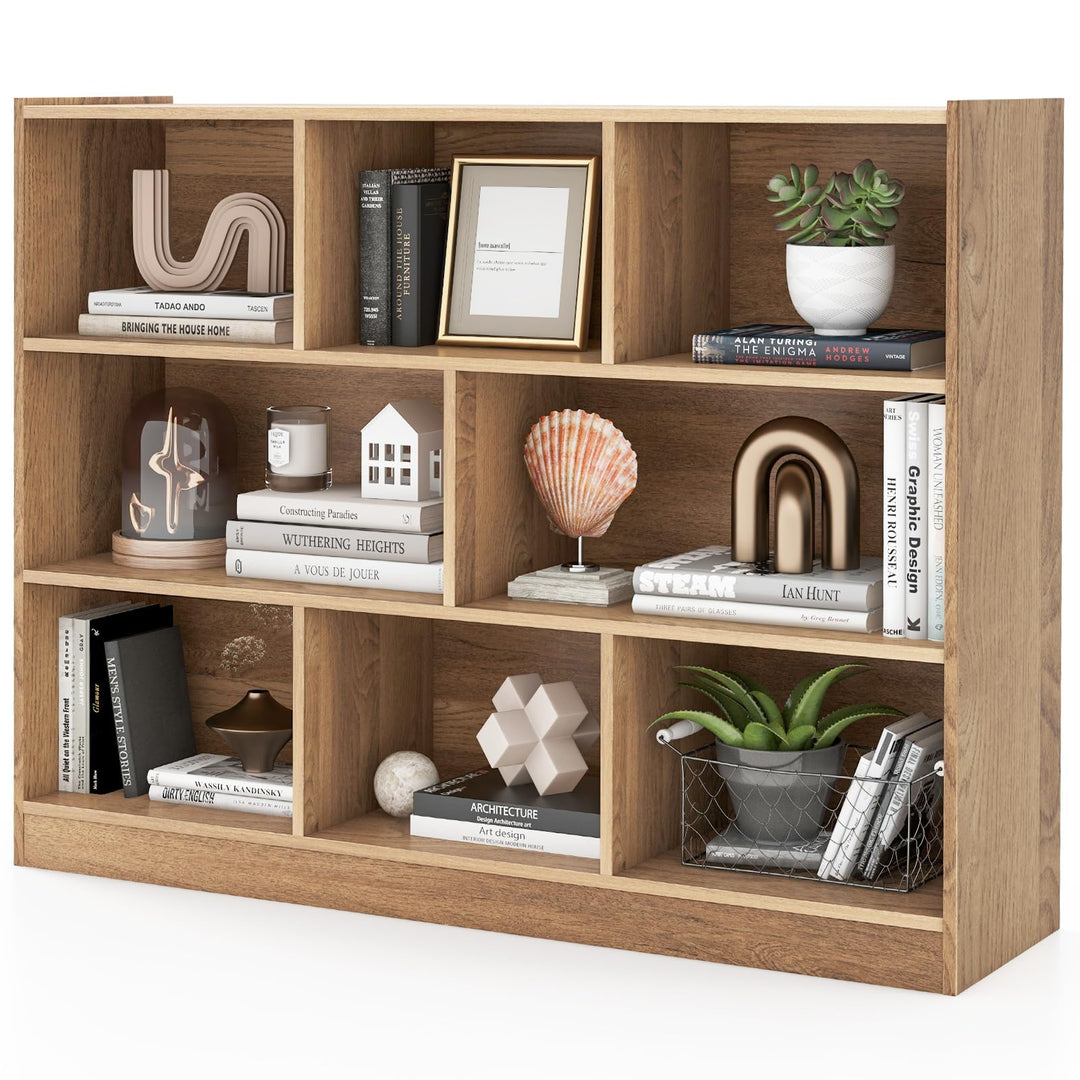 Giantex 8 Cube Bookcase, Freestanding 3-Tier Open Bookshelf