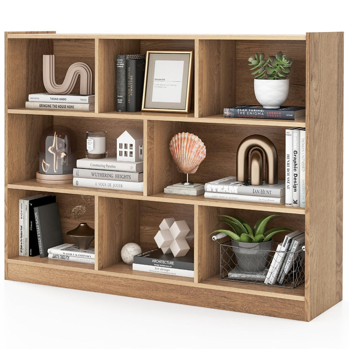 Giantex 8 Cube Bookcase, Freestanding 3-Tier Open Bookshelf
