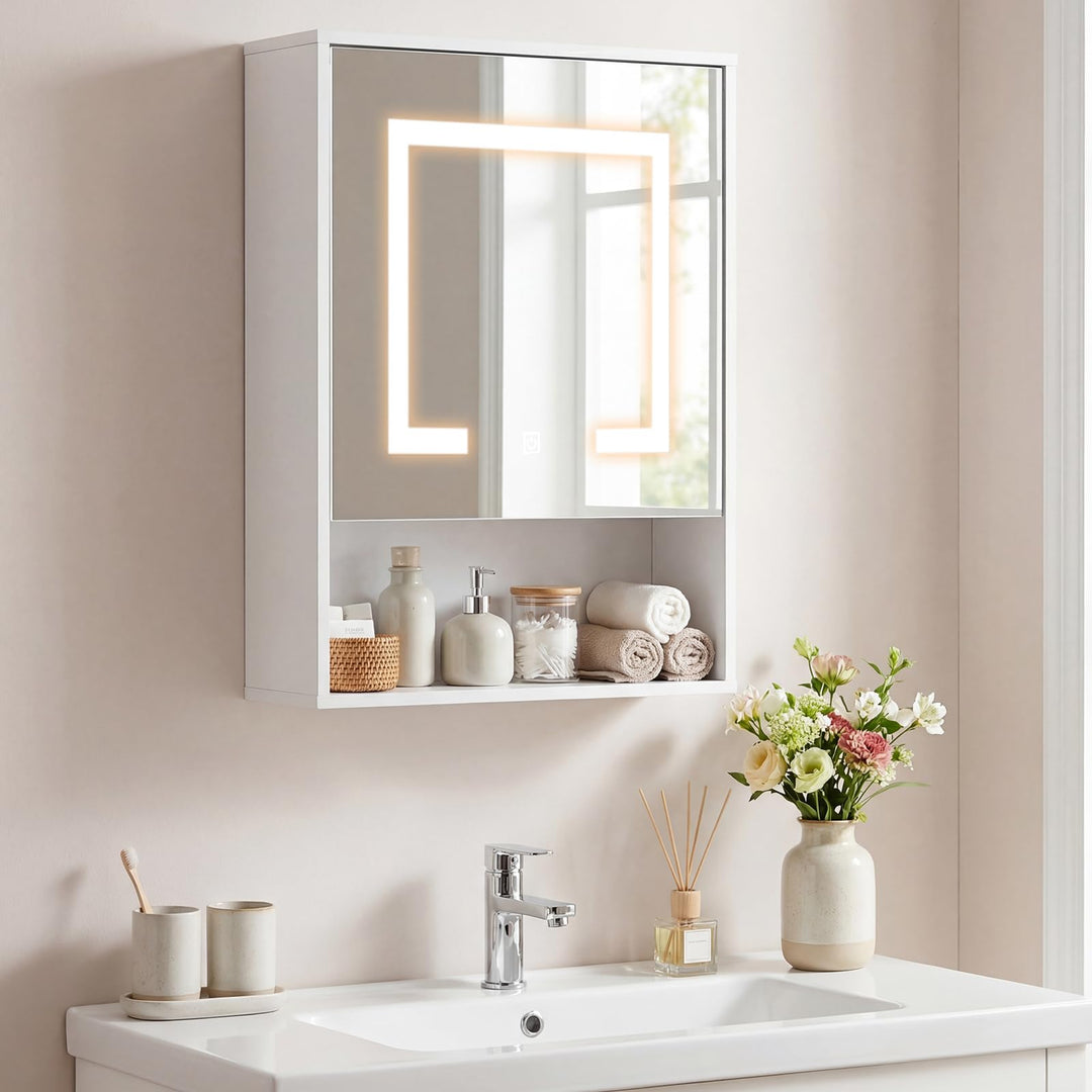 Giantex 24"x18" Medicine Cabinet with Mirror and Lights